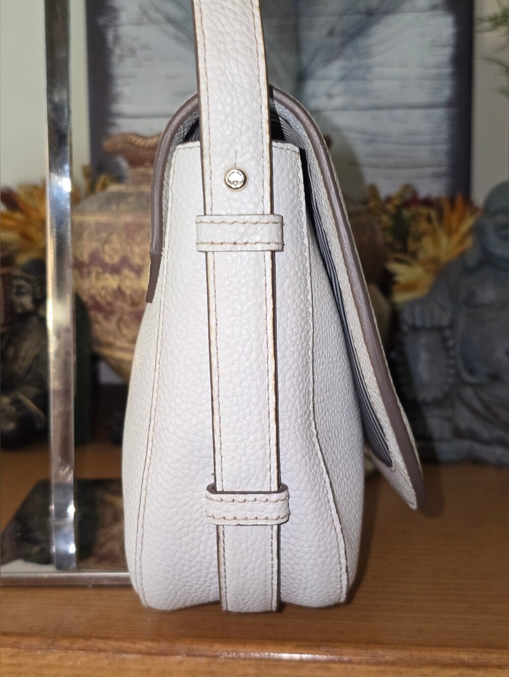 Kate Spade Orchard Street Penelope White Pebbled Leather Crossbody Bag EUC - Picture 5 of 16